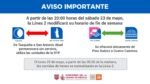 Línea 2 del Metro modificará el servicio a partir de mañana sábado a las 20:00 horas