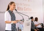 En Minatitlán, Presidenta entrega Beca Rita Cetina para uniformes y útiles; beneficiará a más de 9 millones de estudiantes en el país