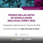 Convocan al premio Bellas Artes de Novela Joven Malcolm Lowry 2026